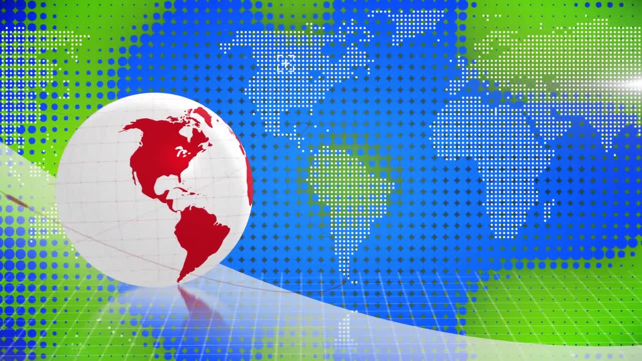 전 세계 지도의 애니메이션