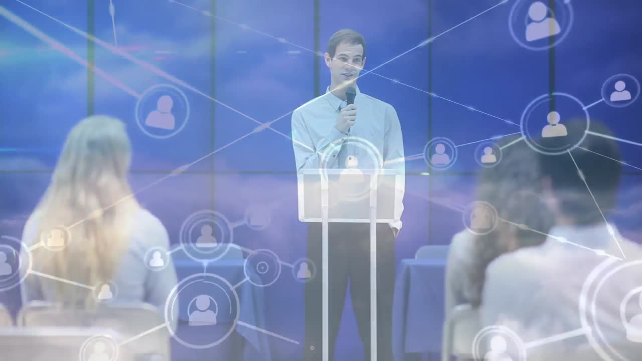 Animación de redes de conexiones sobre un profesor y estudiantes en la universidad