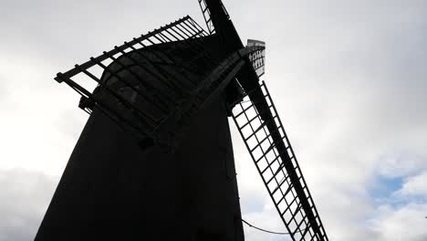 bidston hill vintage countryside windmill flour mill english landmark slow dolly right under structure