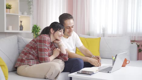 couple watching movie. romantic moment.