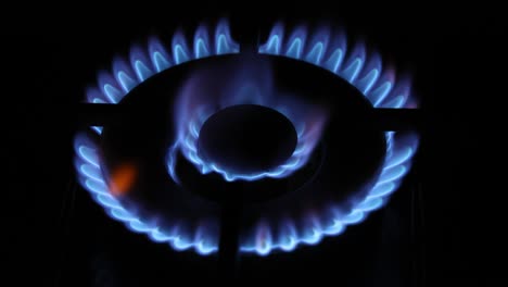 shale gas stove as a blue fire