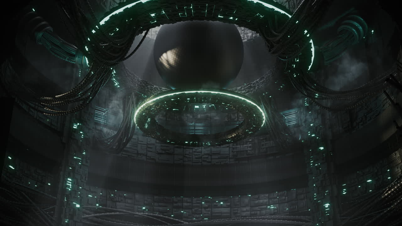 energía futurista bola pulsante en una ronda