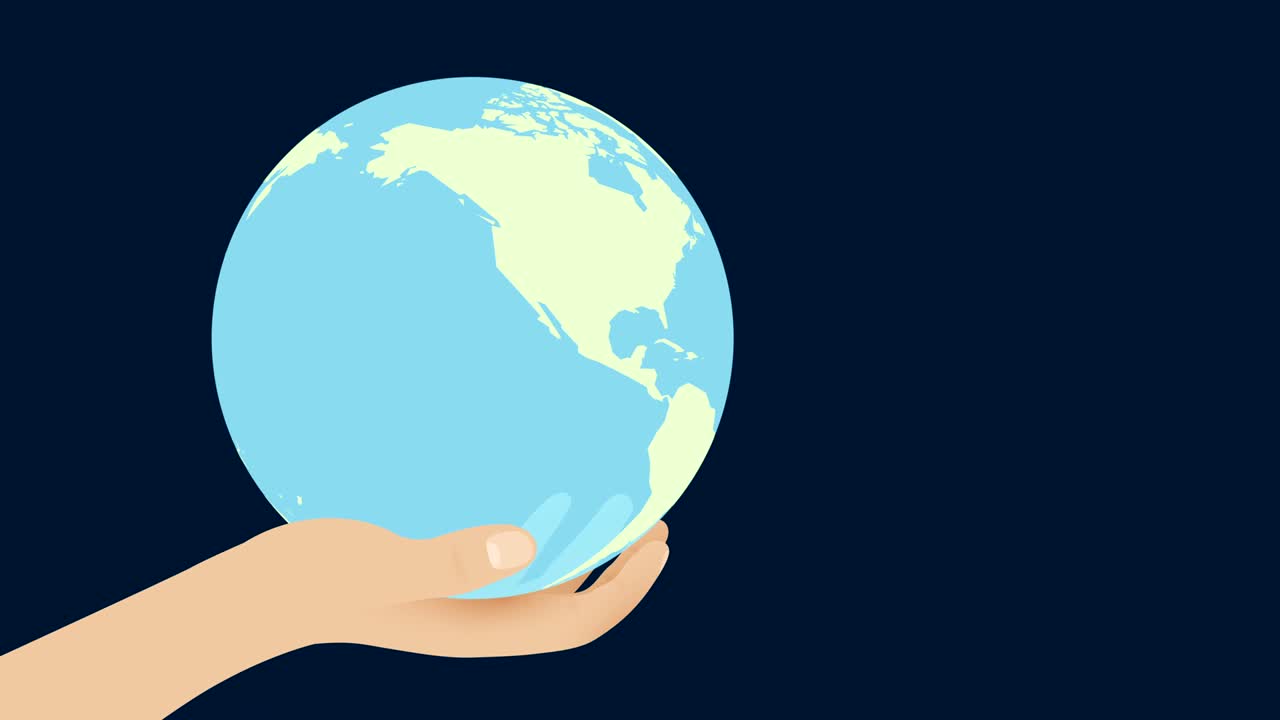 지구 행성, 손에 있는 세계, 추상적인 사회적 움직임, 배경