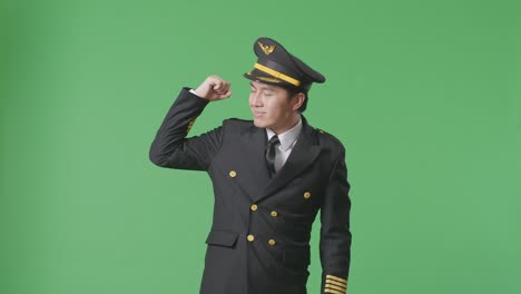 happy pilot in uniform