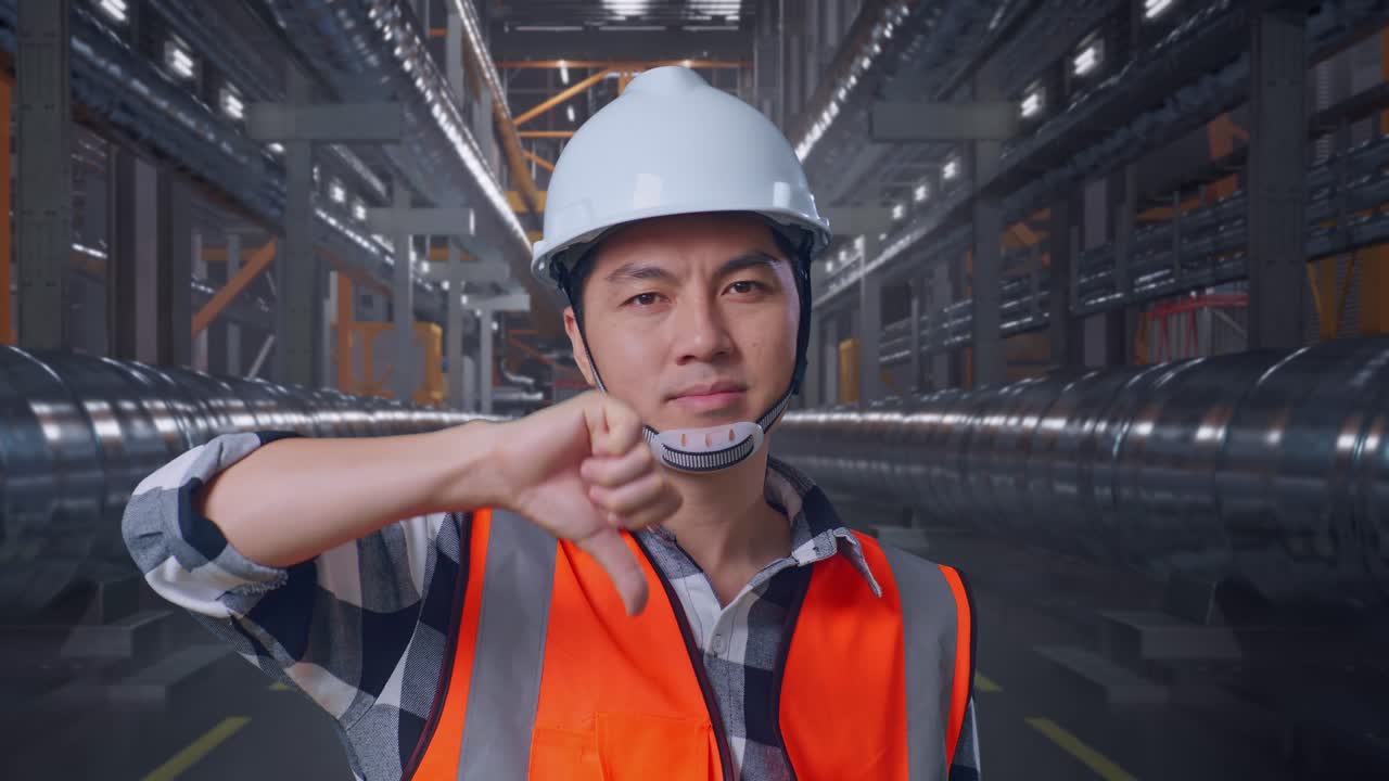 Engineer Disapproving in Industrial Setting