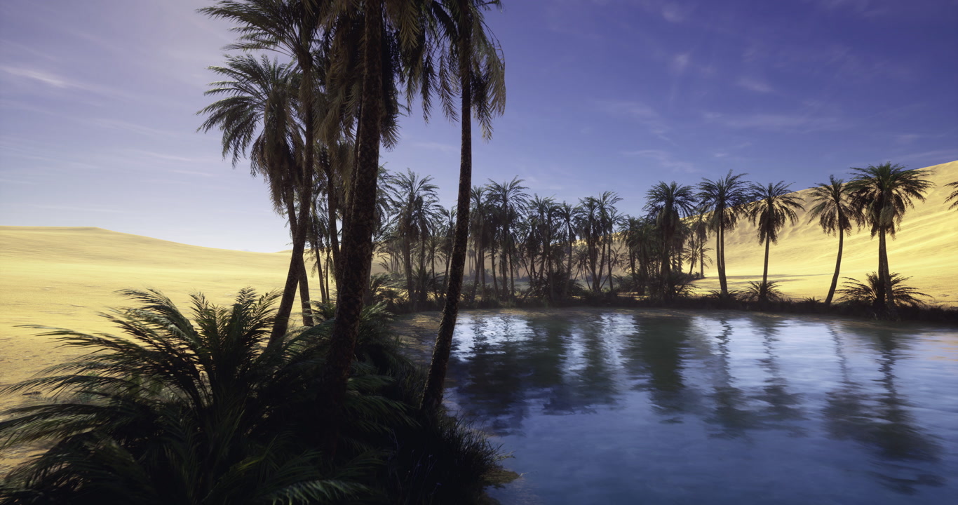 Serene tropical landscape vast scenery with water and dunes