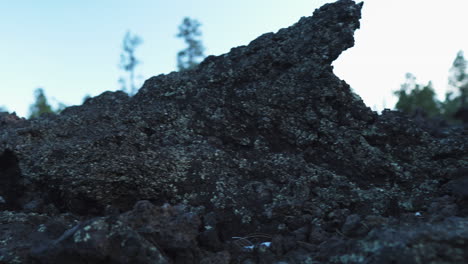 rocky volcano lava rocks, close up, dolly left