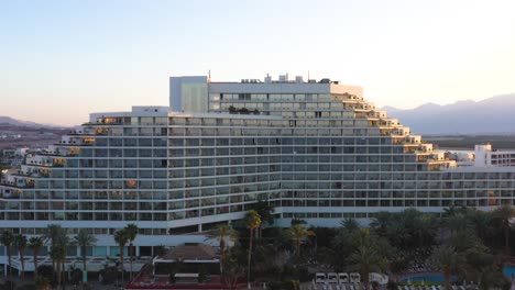 Aerial-view-of-huge-luxury-hotel-Lagoona-at-Eilat,-Israel