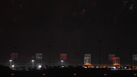 manama , bahrain - december 16: fireworks displayed at bahrain international circuit on the occasion of bahrain national day. manama, bahrain on december 16,2021