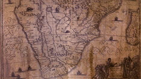old parchment map of southern africa and madagascar