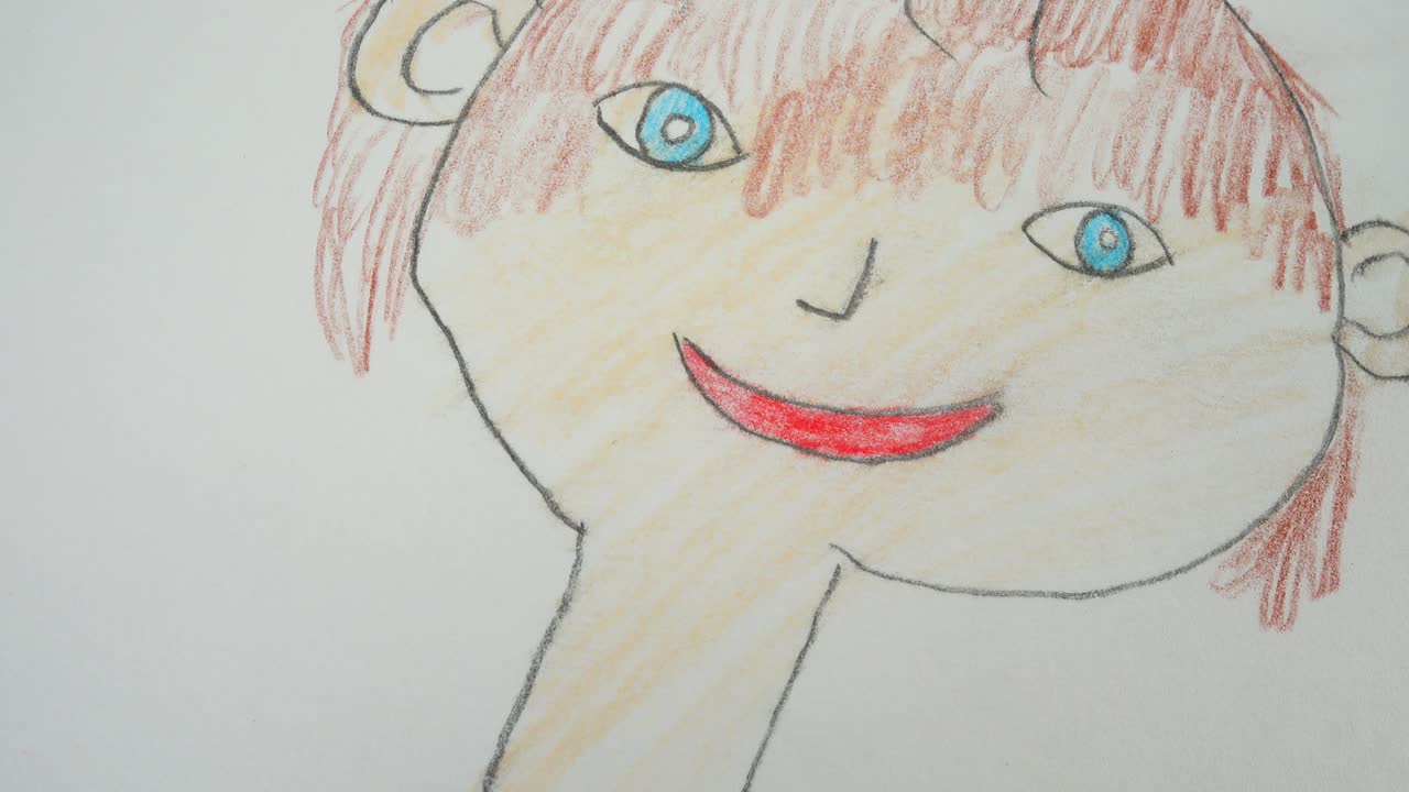 Desenho de um retrato da menina.