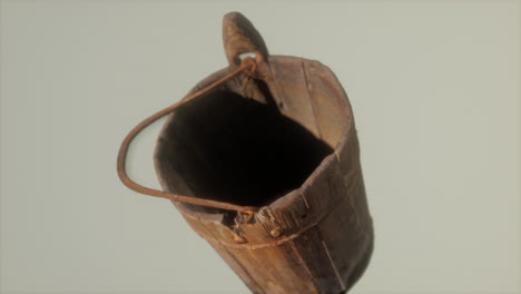 old used rusted wooden bucket