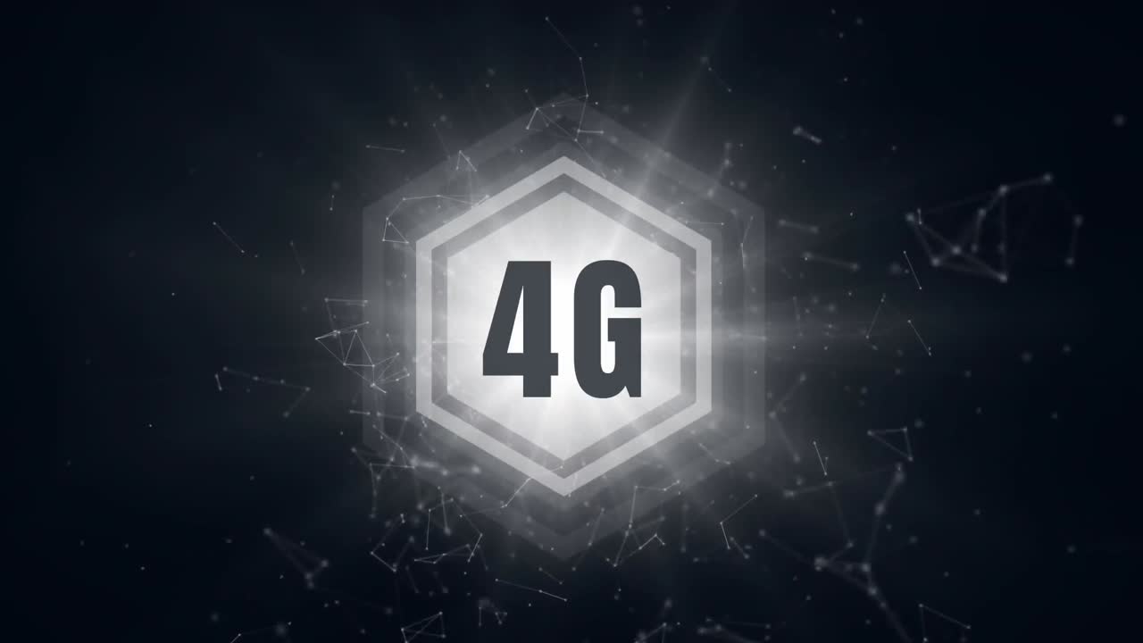 4G logo on a button surrounded by data connections