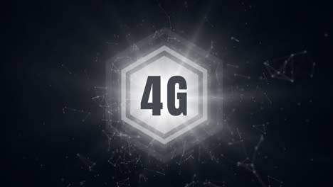 4g-Logo-Auf-Einer-Schaltfläche,-Umgeben-Von-Datenverbindungen
