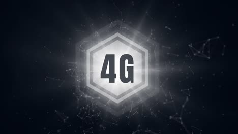 4g logo on a button surrounded by data connections