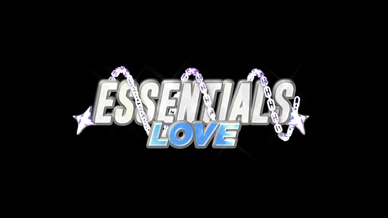 Animeret Essentials Love-logo med funklende kædeaccenter