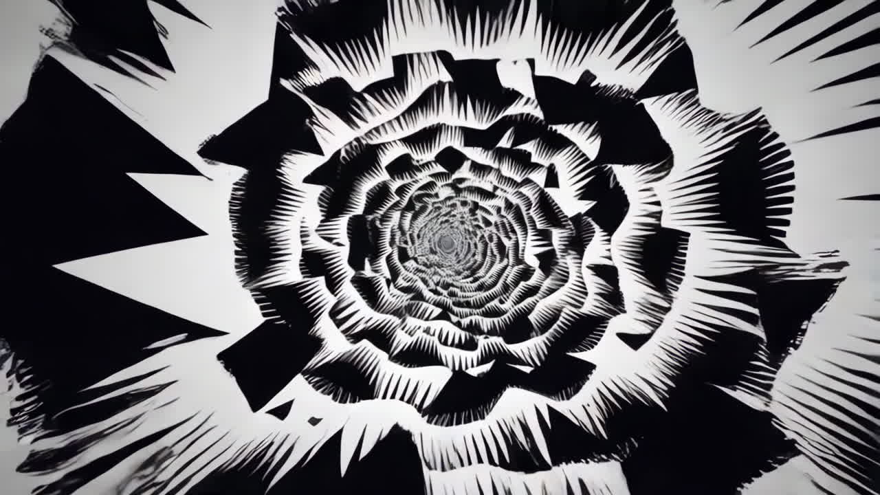 Abstract Black and White Optical Illusion Vortex Tunnel