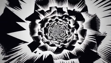 abstract black and white optical illusion vortex tunnel