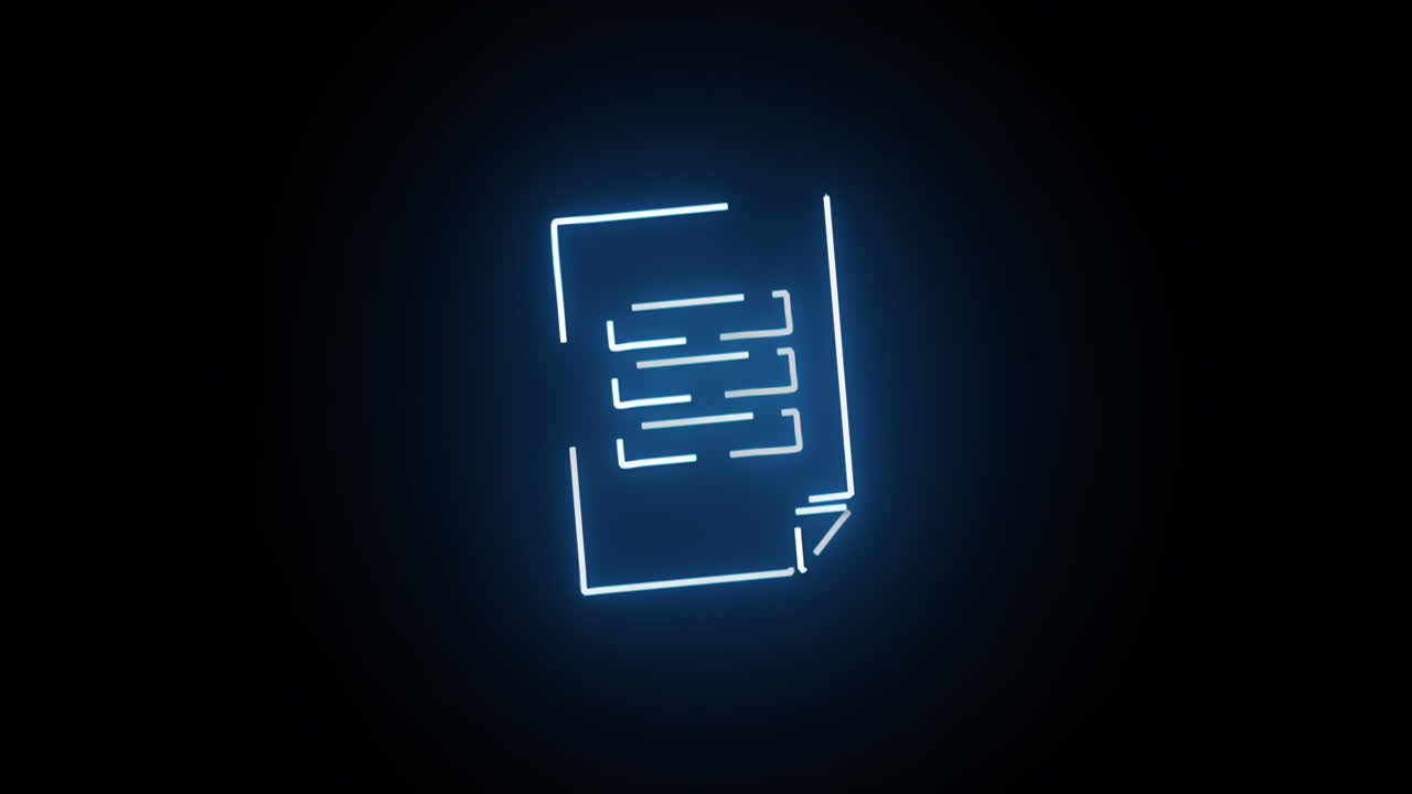 Neon document icon