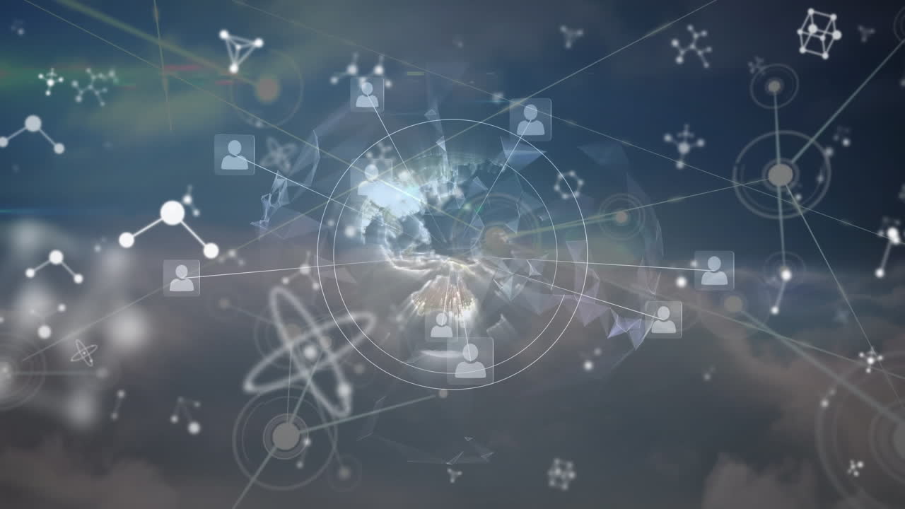 지구와 연결 네트워크의 애니메이션