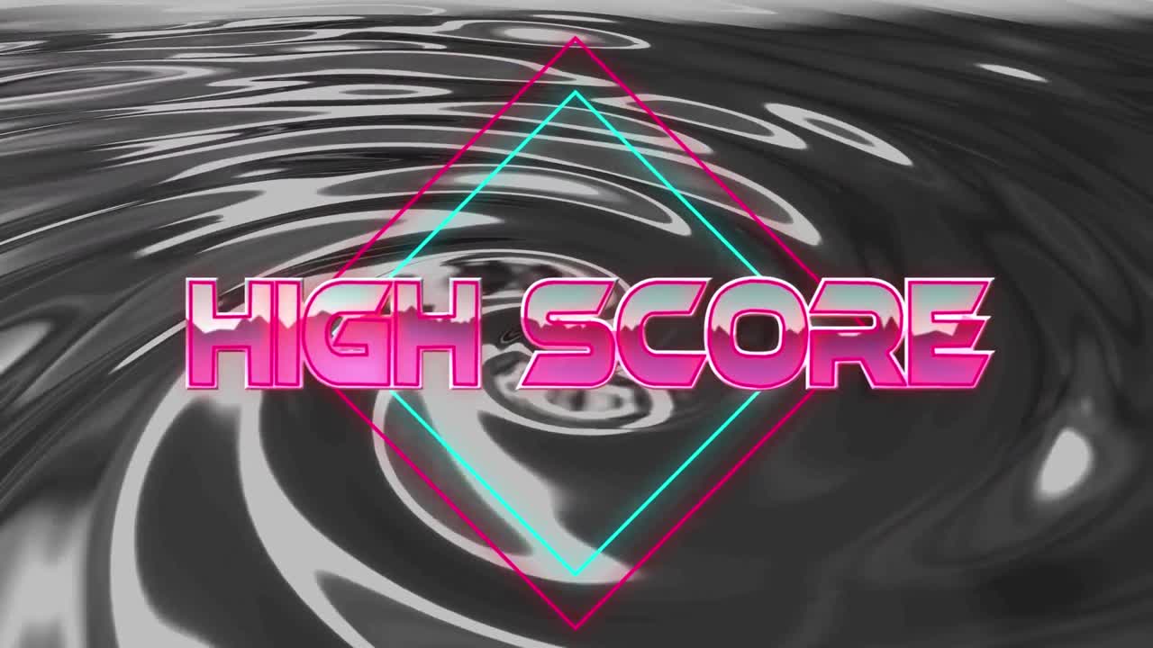 animazione del punteggio alto nello spazio astratto digitale