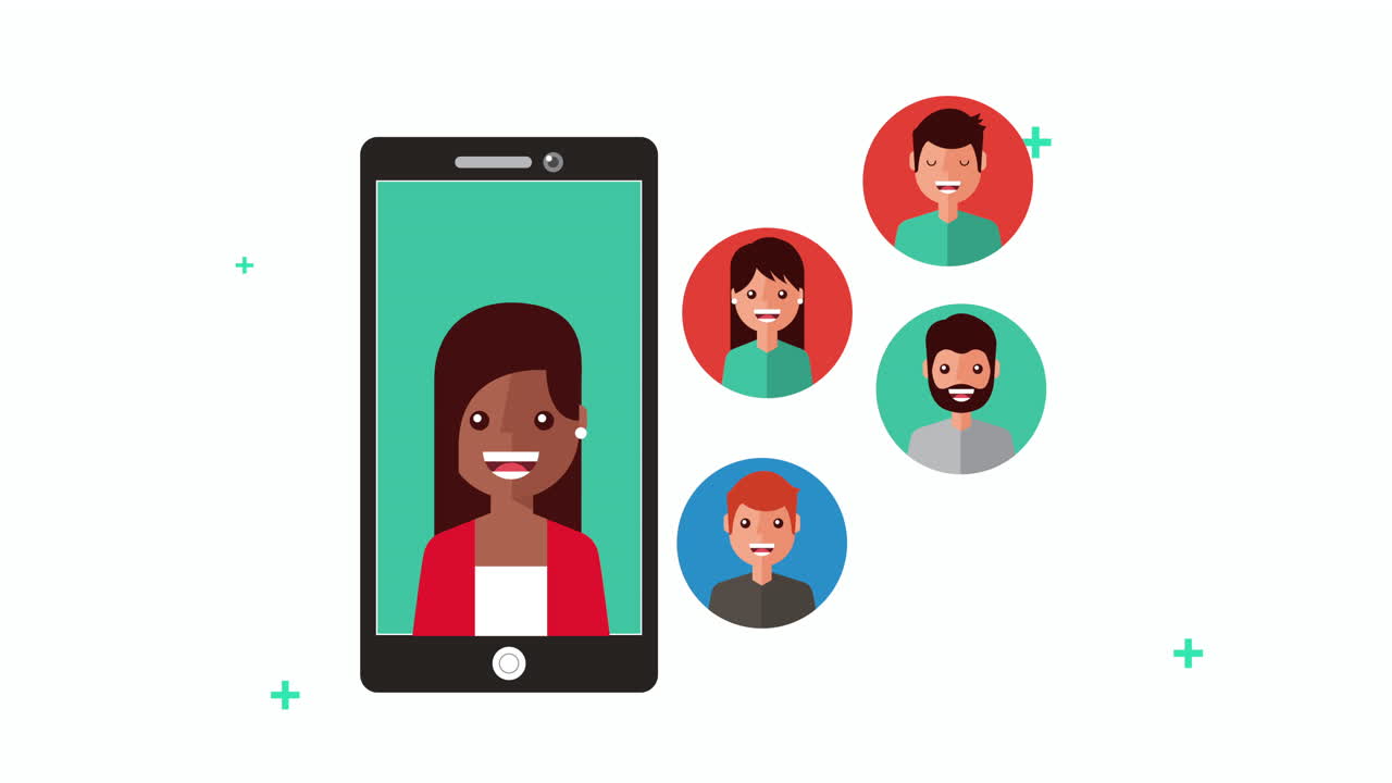 social media technology with smartphone and afro woman