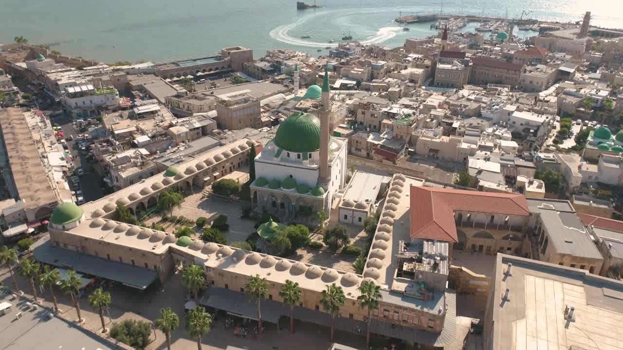 Aerial view of view Old City of Acre, Acre, Israel.