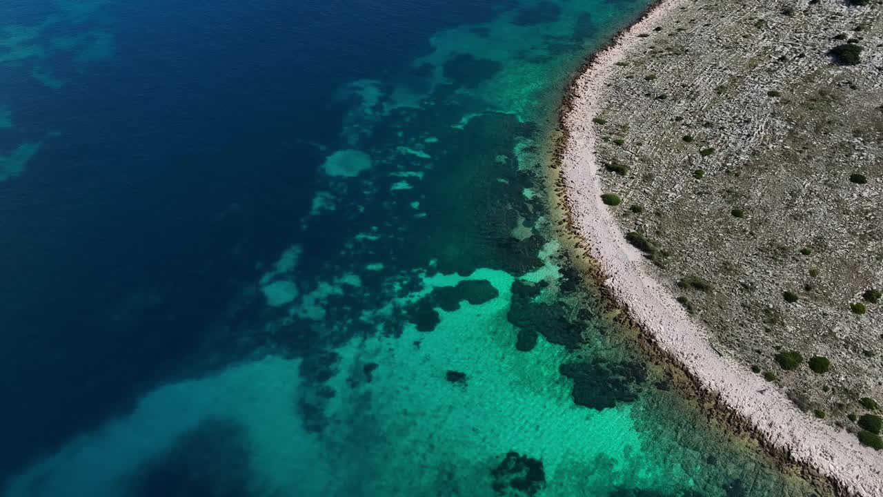 Kornati Island And The Mediterranean Sea In Summer In Croatia. - aerial shot