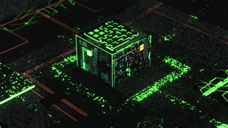 cubo di circuito futuristico