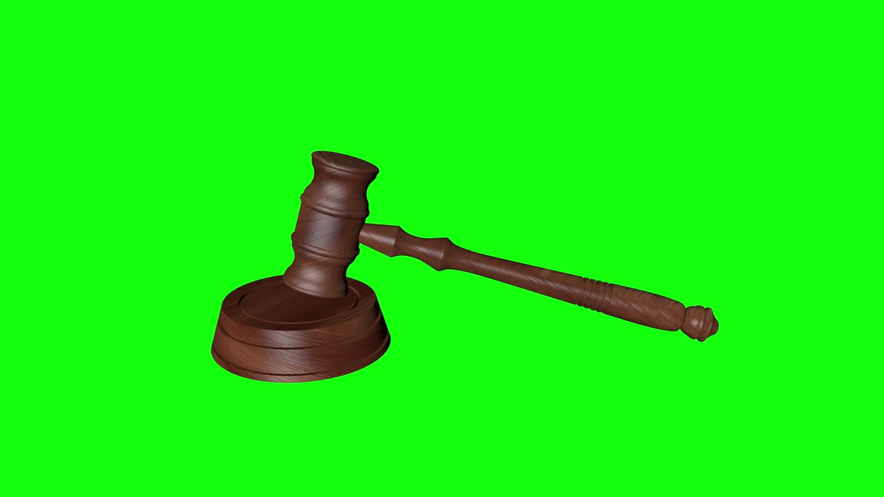 8 animaciones 3d tribunal de justicia martillo de madera pantalla verde juez justicia subasta martillo llave croma