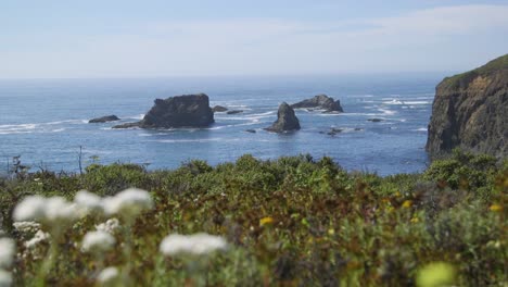 rock formations off ocean shore landscape