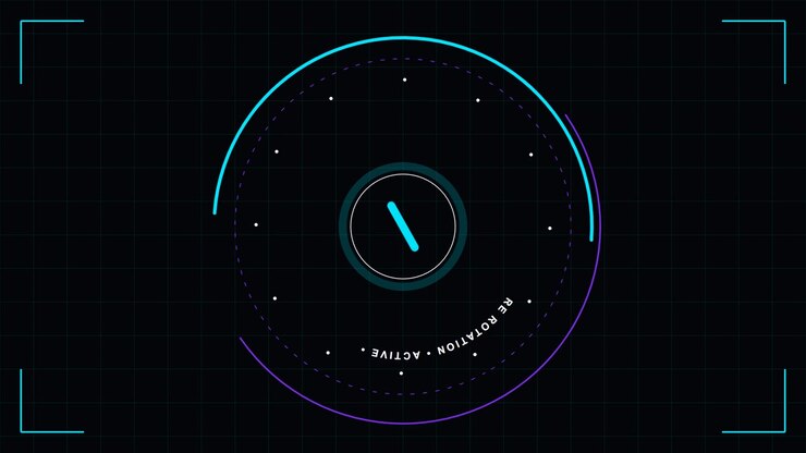 Futuristic Digital HUD Interface Rotating Circular Loading Animation
