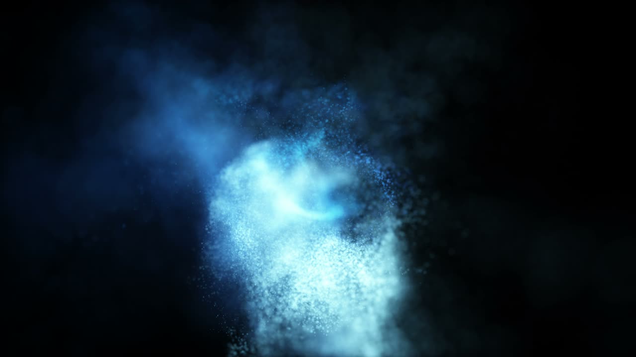 천천히 움직이는 반이는 입자와 함께 미래의 애니메이션, 4096x2304 루프 4k