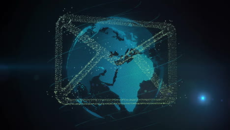 animación del icono de correo en todo el mundo