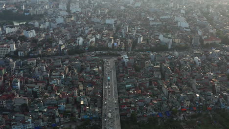 aerial view of a densely populated city in vietnam