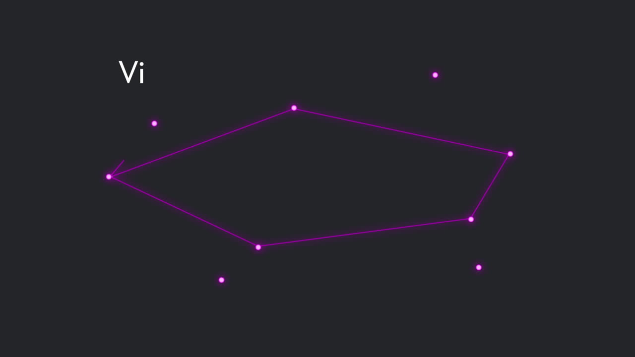 검은색 배경의 모양 위에 있는 바이브 텍스트의 애니메이션