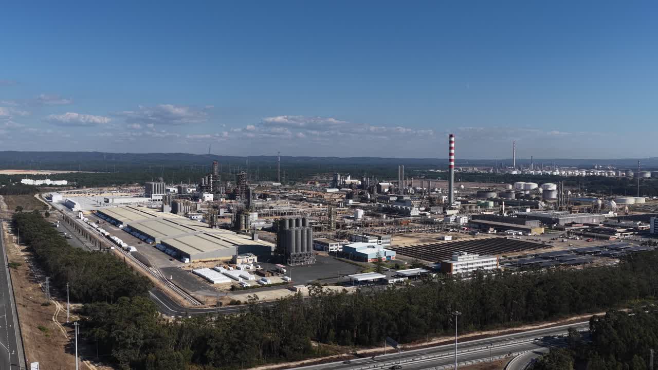 Big refinery drone going up