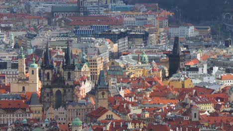 church of our lady before týn and powder tower in prague, czech republic