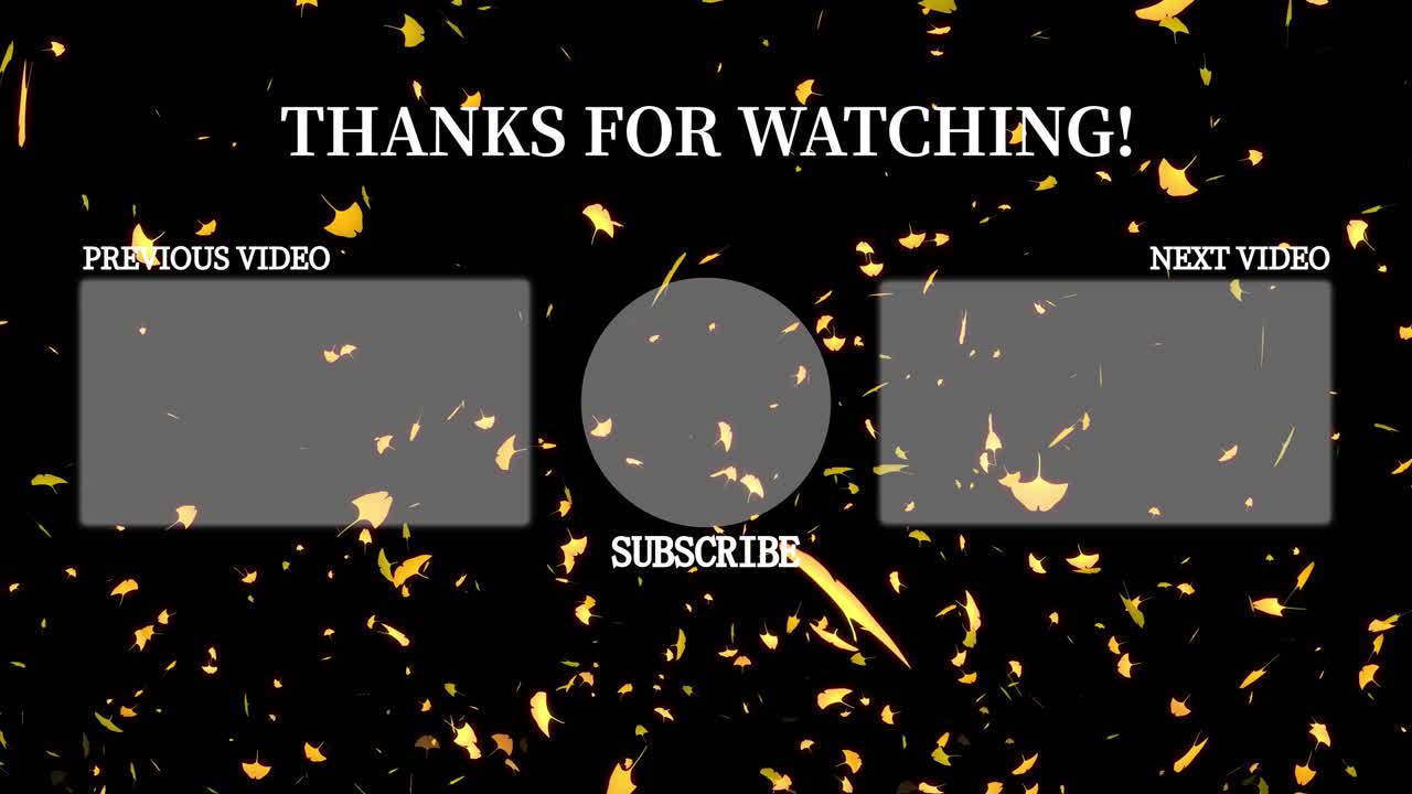 가을 잎 입자 유튜브 엔드 카드 엔딩 스크린 모션 그래픽