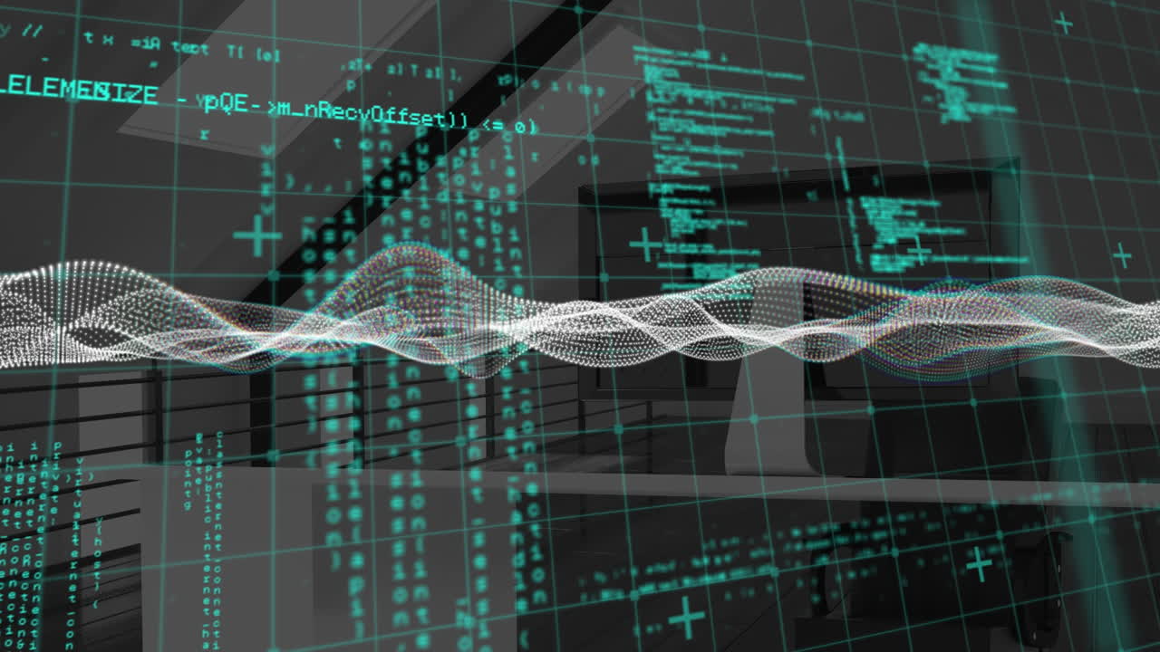 Animation of data processing over building