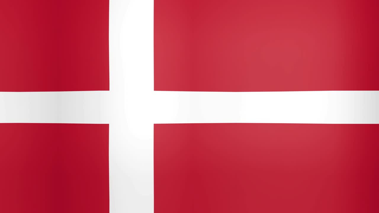 Viftende Danmarksflag i loopende baggrund