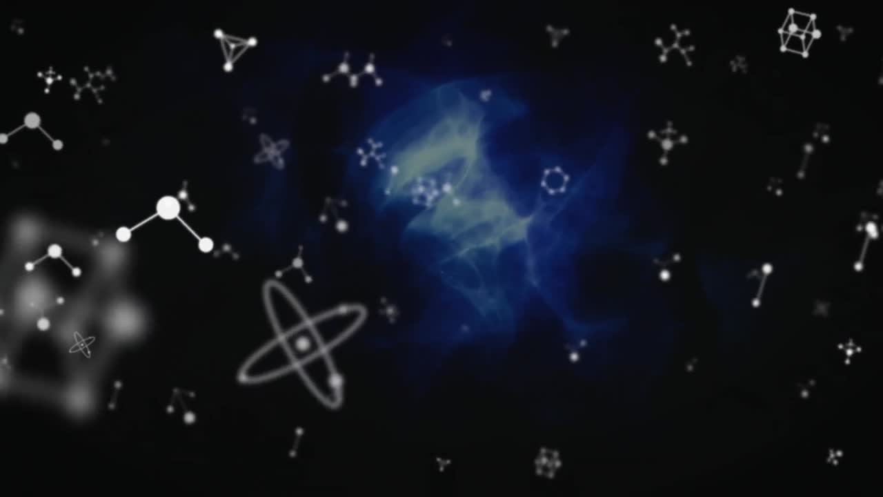 Animation of connections over blue waves on black background