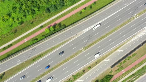 Aerial-view-of-a-freeway-intersection