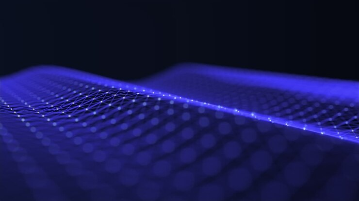 Onde di rete tecnologica con punti connessi in loop.