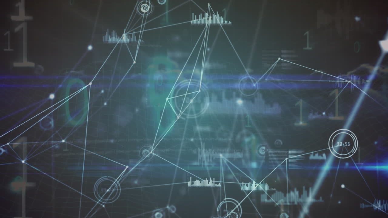 아이콘으로 연결된 네트워크의 애니메이션