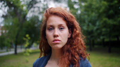 teenage girl portrait in a park