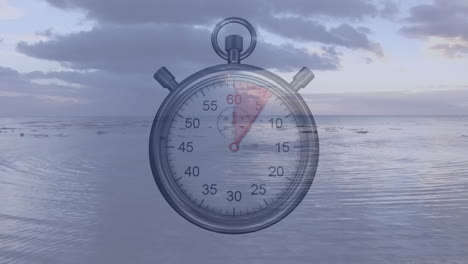 animation of timer moving over sea