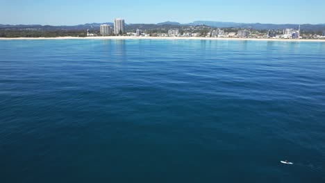 Seascape And Suburb In Palm Beach, Gold Coast, Queensland, Australia - Drone Shot