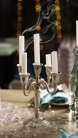 elegant christmas table setting with candles