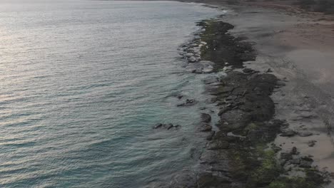 serene seascape in bikini beach in santa maria, sal island, cape verde - drone shot